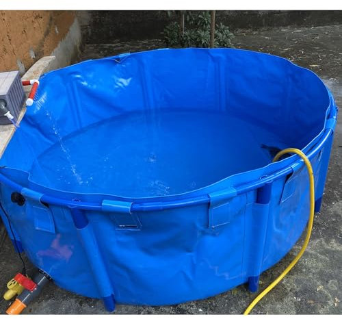 Piscine Hors Sol/Cadre Piscine Piscines Hors Sol Bleues pour Jardin 1m 1.2m 1.5m 1.8m 2m 2.5m 3m 3.m5 4m De Large, Bain Familial en Plastique Piscine/Élevage Réservoir d'eau D'irrigation avec Cadre