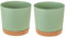 Naseom Bumentöpfe 2er Pack 12 cm Durchmesser, Blumentopf mit Untersetzer, Bumentöpfe für Zimmerpflanzen, Pflanzentopf mit Mehrere Ablauflöchern, Plant Pot für Innen Außen Pflanzen (Hellgrün)