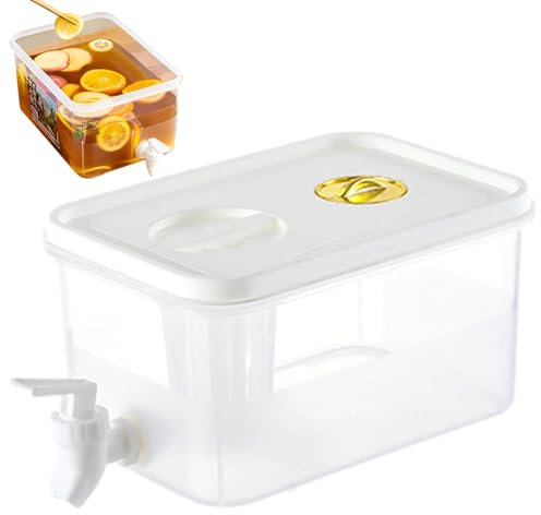 Distributeur De Boisson En Plastique, 5L Distributeur De Jus Glacé, Distributeurs De Jus De Grande Capacité Avec Robinet, Filtre, Parfait Pour Réfrigérateur, Théière Aux Fruits, Bouteille De Limonade