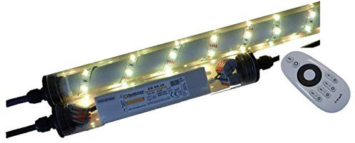 Lichtidee Led Beleuchtung für Steinzäune Gabionen 0,50m 360° warmweiss dimmbar zur beleuchtung von Steinmauern/Gabionen Anschluß über 230 Volt über offene Kabelenden