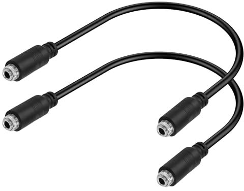 GINTOOYUN Cable de audio estéreo hembra a hembra de 3,5 mm TRS estéreo hembra a 1/8 pulgadas TRS estéreo hembra de 1/8 pulgadas, para cable de audio de panel para ordenadores, amplificadores,