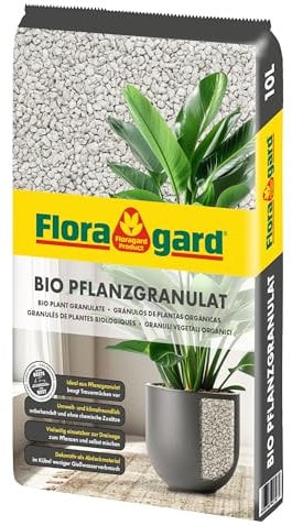 Floragard Bio Pflanzgranulat - Mineralisches Bims Drainagematerial 8-16 mm – Perfekte Drainage für Pflanzen, Kübel & Garten – Nachhaltig, CO2-freundlich, Ideal für gesunde Wurzeln - 1x10 Liter