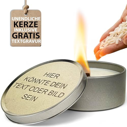 MAJVI Outdoor unendliche Kerze - Wachsfresser mit persönlicher Gravur - Kerze für Kerzenreste - Handmade in Augsburg - Gartenfeuer mit Dauerdocht - Geschenk für alle Anlässe - Waxeater