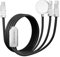 chubbycable Tri-Flex 3 in 1 USB C Fast Charger for iWatch Silicone 100W Multi Charging Cable Compatible with iPhone 16/15 Series iWatch iPad Airpods Galaxy Series, 4.1FT, Black