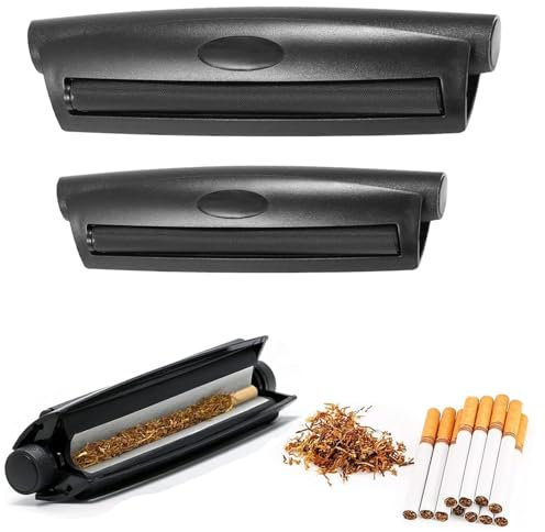 2 Stück Joint Drehmaschine, 78/110mm Drehmaschine Joint, Schwarz Joint Roller, Konische Drehmaschine, Langlebige Manuelle Drehmaschine Zigaretten, Zigarettenstopfmaschine, Drehhilfe Joint