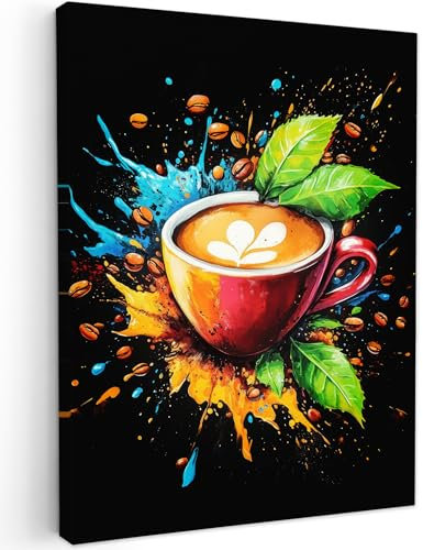 MuchoWow© Impression sur Toile Photo Peinture 50x70 cm Tableau Decoration Murale Chambre Salon Maison Deco Cuisine Café - Graffiti - Boisson - Abstrait