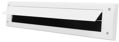 Newthinking Internal Letter Box Brush Cover, White Letterbox Cover Draught Excluder with Brush, PVC Letter Box Draft Excluder, Suitable for Home Mailboxes
