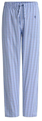 El Búho Nocturno Bas Pyjama Homme Long – Flanelle Coton 100% Hiver/Pantalon Popeline Légère Coton/Mélange/Bambou Carreaux – Pouches Tailles M-3XL Cadeau Noël, 50% Bambou, 50% Pol., Bleu 8943, 3XL