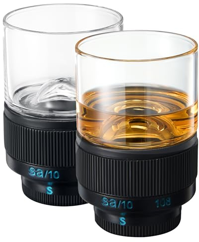 Camera Lens Whiskey Glasses Set of 2 | Funny Novelty Gift for Photographers, Men, Women, Dad, Him, Her | Unique Photography Gifts Christmas, Birthday, Father’s Day | Cool Cups for Photo Lovers 8.2oz