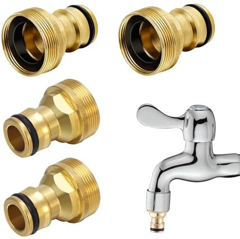 4 Stück Universal-Wasserhahnanschluss Für Gardena Wasserhahn Adapter,Mischbatterie,Schlauchanschluss Wasserhahn,Adapter Wasserhahn Gartenschlauch,Wasseranschluss Adapter,Wasserhahn Adapter Schlauch