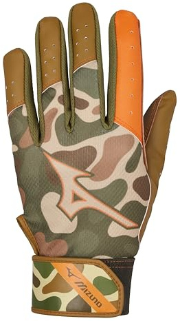 Mizuno Men's MVP Adult Batting Gloves, Duck Camo, Medium (M)