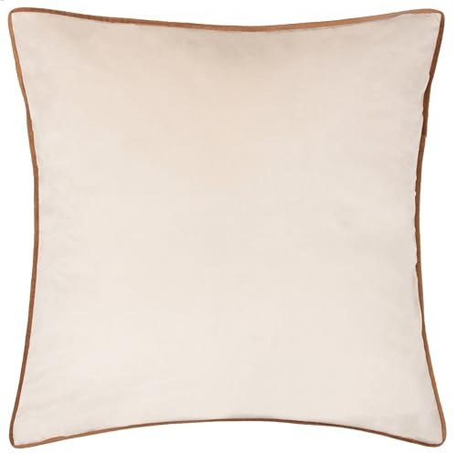 furn. Meridian Velvet Cushion Cover (Ecru/Ginger - 45 x 45cm) | Soft velvet cushion cover with contrast piping and concealed zip. 45 x 45cm. Cushion cover only.
