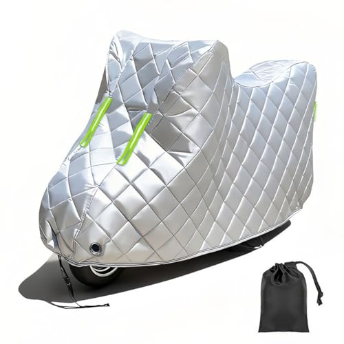 Winter Anti EIS und Schnee Motorrad Abdeckung für Vespa Primavera 125​ Verdicket und Baumwolle Oxford Motorrad Abdeckungen Winddicht, Schneeproof, Hagelschutz，Vollständige Abdeckung
