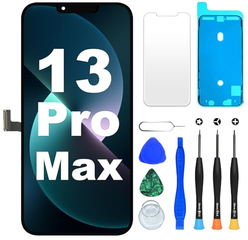 DIGI4U LCD für iPhone 13 Pro Max Display Bildschirm Ersatz, 6,7 3D Touch TrueTone Face ID für iPhone 13 Pro Max Display Digitizer Reparaturkits(A2643, A2484, A2641, A2644, A2645)