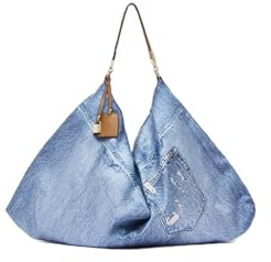 Liu Jo Borsa a Spalla Media Denim Blu, Chiusura con Cerniera, Manico Singolo, 58 x 38 x 5 cm, Poliuretano