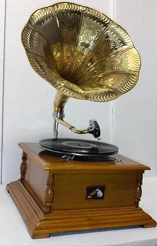 Grammofono antico, fonografo funzionante completo, giradischi vincente