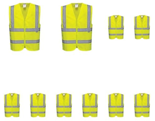Portwest Warnschutzweste mit Reißverschluss, Größe: XL, Farbe: Gelb, C375YERXL