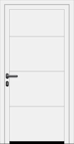 Aluminium Garagen Nebentür - L-Sicke - Dämmung - Ansichtsgleich zu Sektionaltoren (bis 1200 x 2100 mm, Verkehrsweiß Matt deluxe CH 9016)