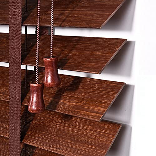 X1NGFU Holz Jalousie Jalousette,Büro Fensterrollos,Rollo Holz mit Seitenzug,Bambusrollo,Fenster Sichtschutz Rollos Raffrollo Bambus,für Zuhause Studie Wohnzimmer,Anpassbare (120x160cm/47x63in,Maroon)