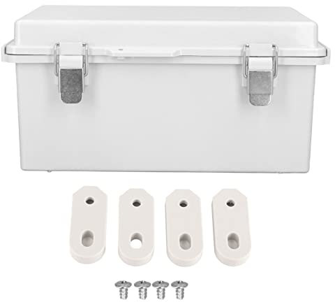 Junction Box, IP67 Waterproof Junction Box with 4 Brackets and 4 Screws, Professional ABS Plastic Electrical Project Enclosure, 190 x 290 x 140mm