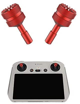 Fututech 2 Stück Joystick aus Aluminium für DJI RC Mini 3 Pro Wippe Joystick für Fernbedienung mit hochempfindlichem Display, ergonomisches Design, Drohne Zubehör (Rot)