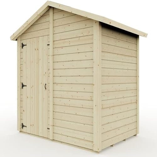 Everest Garden Shed with Apex Roof and Single Door - 4ft x 6ft | Untreated, High Grade Redwood Smooth Planed Timber, 12mm Thickness, 32mm Framework