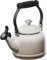 Le Creuset Enamel On Steel Demi Tea Kettle with Metal Finishes, 1.25 qt, Meringue