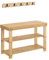 SONGMICS Coat Rack Shoe Bench Set, 3-Tier Bamboo Shoe Rack Bench, Multifunctional, 5 Double Metal Hooks, for Entryway, Hallway, Bedroom, Light Bamboo ULCR004N01
