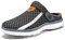 Zoccoli e Sabot Uomo Donna Sandali da Spiaggia Giardino Pantofole Maglia Traspirante Clogs Estate Antiscivolo Piatto Ciabatte, Grigio Scuro, 45 EU