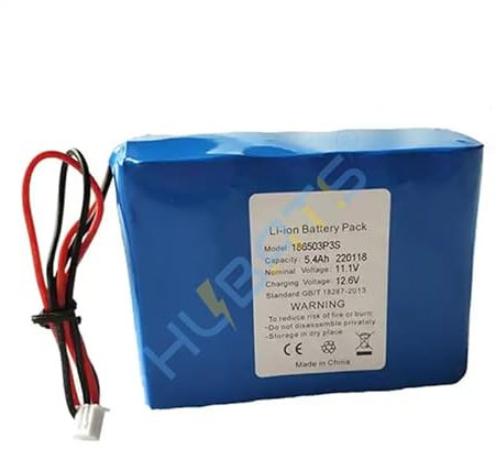 Acidif Batteria agli ioni di litio da 5400 mAh 11,1 V 18650 3S3P 5,4 Ah 12 V per luce da palcoscenico Chauvet EZpar 64 RGBA, 10 pollici