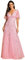 Ever-Pretty Abiti da Damigella d'Onore Tulle Glitter Foglia Maniche Arricciate Scollo A V Rosa 36