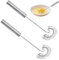 Lot de 2 fouets en spirale en acier inoxydable - Mini fouet à sauce - Pour blender - Ustensiles de cuisine et de cuisine - Passe au lave-vaisselle (argenté)