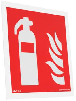 notlok Safety Work - Cartel Extintor [ 10 x 10 cm ] | Señal de PVC + Cinta de Montaje | Cartel Extintor Homologado 2024, Señal Extintor Homologada
