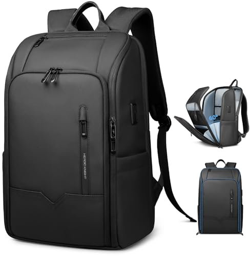 HEROIC KNIGHT Business Rucksack Herren, Wasserdicht 15.6 Zoll Laptop Rucksack mit USB-Anschluss, Anti-Diebstahl Reiserucksack Handgepäck Tagesrucksack für Arbeit Geschäftsreise College Wandern-Blau