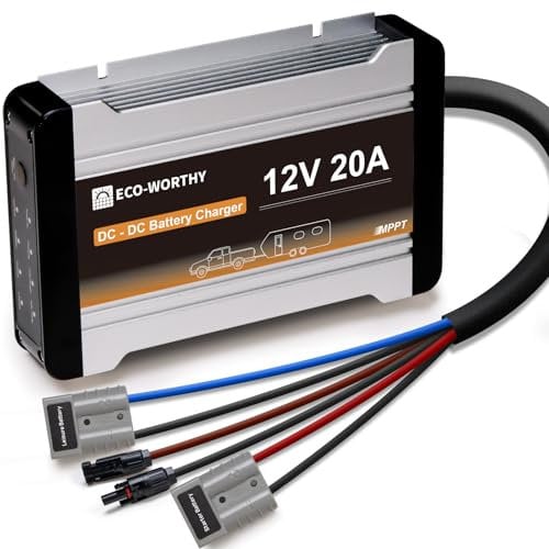ECO-WORTHY 12V 20A DC-DC Charger with MPPT Controller,One-board Battery Charger with Anderson Connector for Gel, AGM,SLA,Lithium Battery,in RV,Car,Boat, Campervan,Yacht
