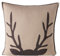 BOLTZE Kissen Vilbert, Hirsch, Beige/Dunkelgrau, 50x50 cm