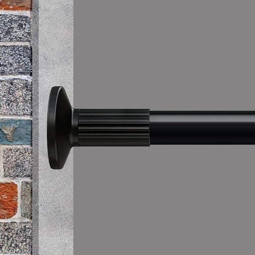 GOLDION Gardinenstange Multifunktionale Teleskopstange ohne Bohren 115-565cm Matt Schwarz Ausziehbare Klemmbar Vorhangstange - Extra Lange Teleskopstange - für Trennwand, Vorhang und Balkon