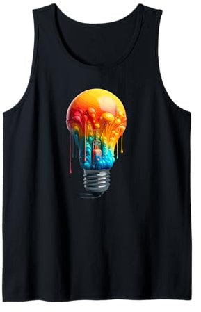 Dripping Paint Light Bulb Electrician Bulbs Electronic Tank Top