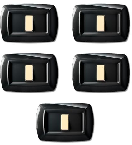 5 Placche, 1 modulo/posto, Compatibile Con BTicino Magic, nero, Placca arrotondata, Plastica di alta qualità, 100% compatibile con supporti e moduli originali