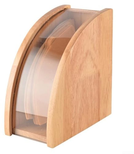 HEBEOT Coffee Filter Holder, Wooden Coffee Filter Storage Box Filter Paper Holder For Hand-pour Coffee Lovers 17.8 * 16.5 * 10cm