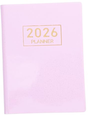 Homoyoyo Taschenplaner 2026 A7 Kompakter Mini Wochenplaner Englischer Kalender Mit Glattem Pu-Einband Für Terminplanung Unterwegs
