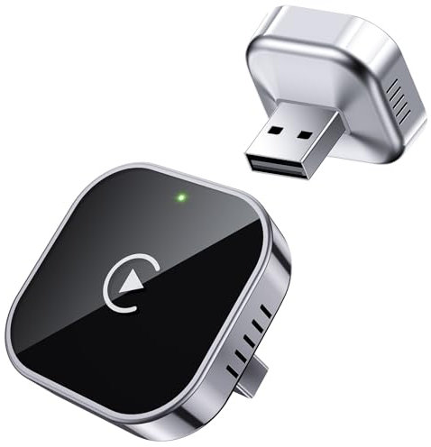 Jumpeak CarPlay Wireless Adapter 2025 Upgrade von Wired CarPlay auf Wireless, Mini-USB-Design für Autos mit Wired CarPlay, Plug und Play, Schnelle und Stabile Verbindung für CarPlay mit iPhone