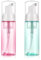 JIYIN 2 Pack Foam Pump Bottle Travel 60 ml/2 oz, Small Foaming Soap Dispenser Clear Plastic Mini Empty Refillable Pump Containers for Face Wash Lash Shampoo Skin Care(Pink + Green)