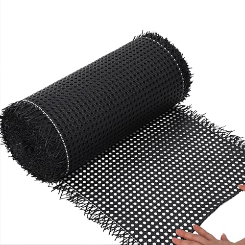 Rejilla Mimbre Sintética Ratan Rollo 40-100cm Ancho,Negro Correa de Caña Imitación por Metros Impermeable,Plástico Trenza Vienesa Malla de Panal de Abeja Plancha de Tejida(50cmx1.5m)