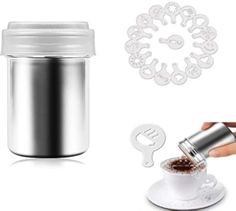 1 Stück Kakaostreuer - 16 Teile/satz Kaffee Zeichnung Cappuccino Form Phantasie Kaffee Druck Modell Schaum Spray Kuchen Schablonen Puderzucker Sieb