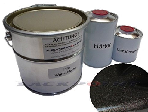 Lackpoint 1,75 Liter Set 2K Autolack Brillant Schwarz Metallic kein Klarlack nötig Trendlack