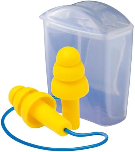 3M E-A-R UF01100 E-A-R Ultrafit Gehörschutzstöpsel mit Aufbewahrungsbox, SNR 32 dB, Gelb/Blau (50-er Pack)
