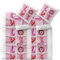 CelinaTex Touchme Biber Bettwäsche 135 x 200 cm 4teilig Baumwolle Bettbezug Loana Love Herz Wörter weiß pink rosa