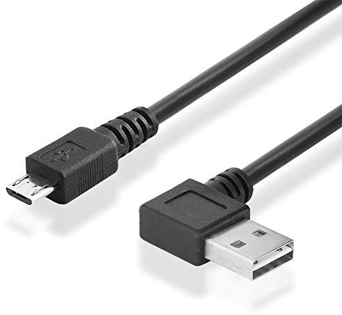 BestPlug 50cm 2.0 USB Kabel, Easy USB A-Stecker 90° abgewinkelt auf Micro USB B-Stecker, High Speed, Schwarz