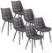 WOLTU Esszimmerstühle 6er Set Küchenstuhl Polsterstuhl Wohnzimmerstuhl Sessel mit Rückenlehne, Sitzfläche aus Samt, Metallbeine, Dunkelgrau BH142dgr-6